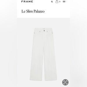Frame Denim Le Palazzo Slim White Straight-Leg Jeans Size 28
